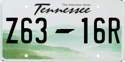 TN license plate Z6316R