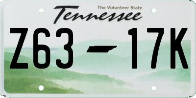 TN license plate Z6317K