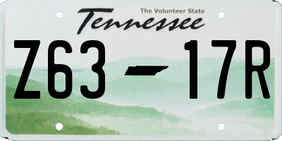 TN license plate Z6317R