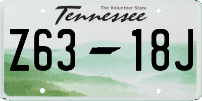 TN license plate Z6318J