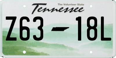 TN license plate Z6318L