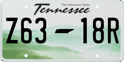 TN license plate Z6318R