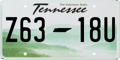 TN license plate Z6318U