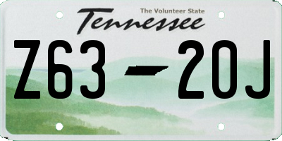 TN license plate Z6320J