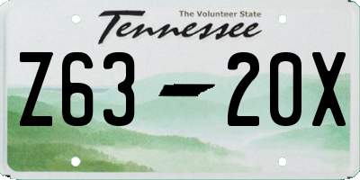 TN license plate Z6320X