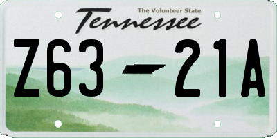 TN license plate Z6321A