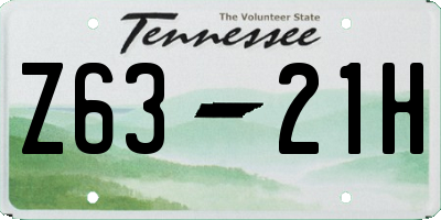 TN license plate Z6321H