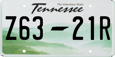 TN license plate Z6321R