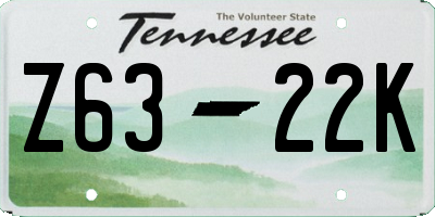 TN license plate Z6322K