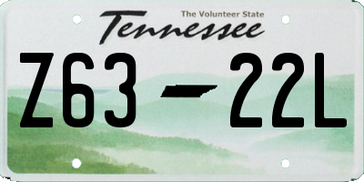 TN license plate Z6322L