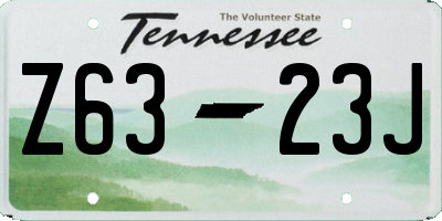 TN license plate Z6323J