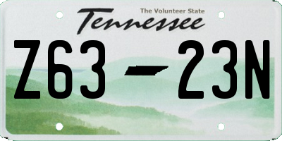 TN license plate Z6323N