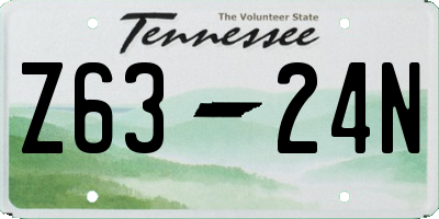 TN license plate Z6324N