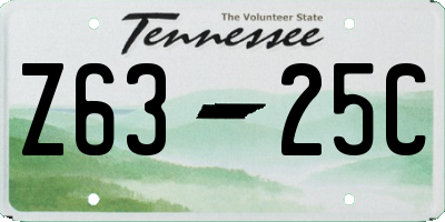 TN license plate Z6325C