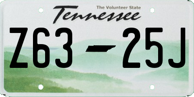 TN license plate Z6325J