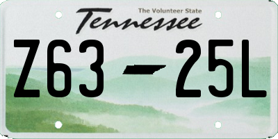 TN license plate Z6325L