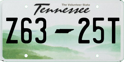 TN license plate Z6325T