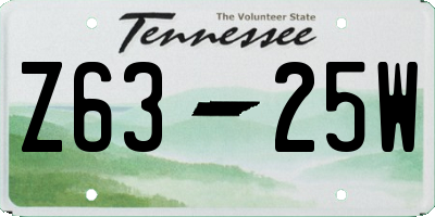 TN license plate Z6325W