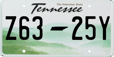 TN license plate Z6325Y