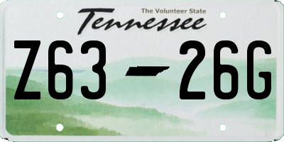 TN license plate Z6326G