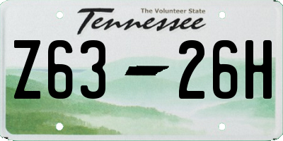 TN license plate Z6326H