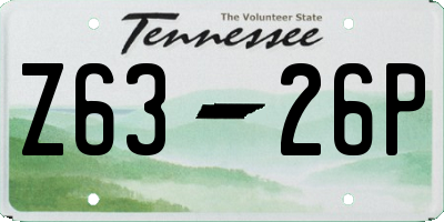TN license plate Z6326P
