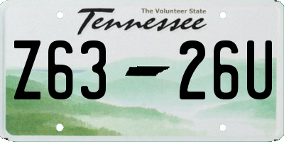 TN license plate Z6326U