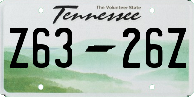 TN license plate Z6326Z