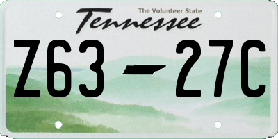 TN license plate Z6327C