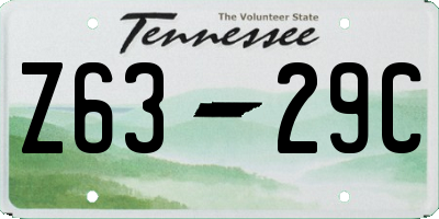 TN license plate Z6329C