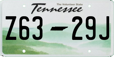TN license plate Z6329J