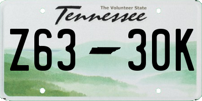 TN license plate Z6330K