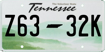 TN license plate Z6332K