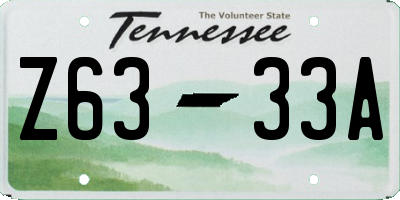 TN license plate Z6333A