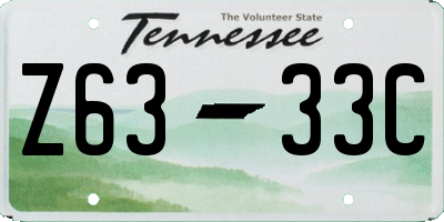 TN license plate Z6333C