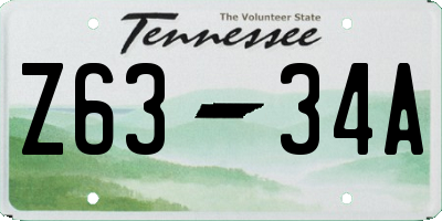 TN license plate Z6334A