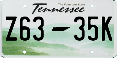 TN license plate Z6335K