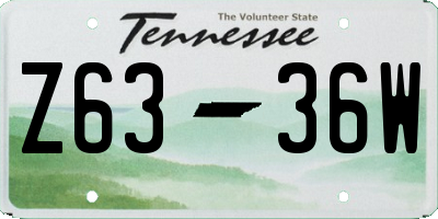 TN license plate Z6336W