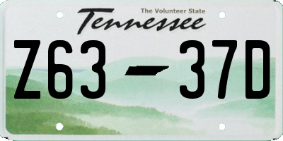 TN license plate Z6337D