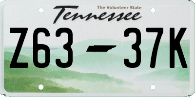 TN license plate Z6337K