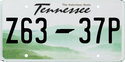 TN license plate Z6337P