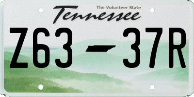 TN license plate Z6337R