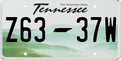 TN license plate Z6337W