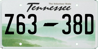 TN license plate Z6338D