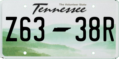 TN license plate Z6338R