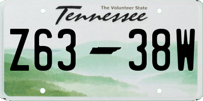 TN license plate Z6338W