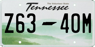 TN license plate Z6340M