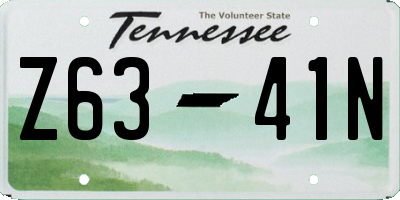TN license plate Z6341N