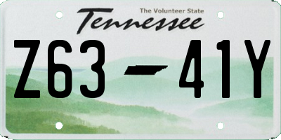 TN license plate Z6341Y