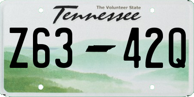 TN license plate Z6342Q